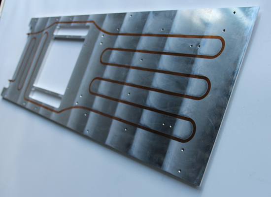 Aluminum Cold Plate with 4-Pass 6-Pass Copper tube Alu-Cooler With beaded fittings